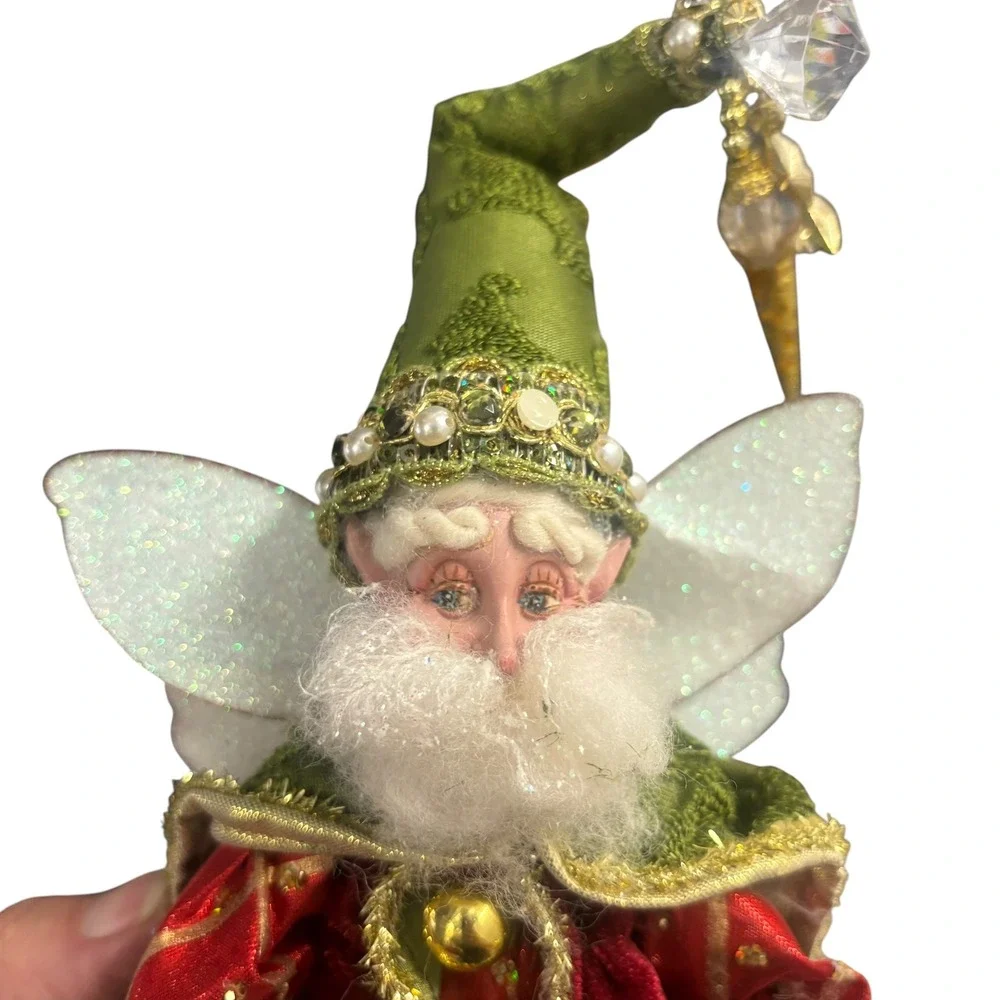 Mark Roberts Christmas Fairy Elf Red Green Gold Limited Edition Posable Decor